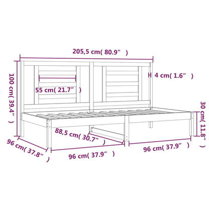 Slaapbank 90X200 Cm Massief Grenenhout Wit