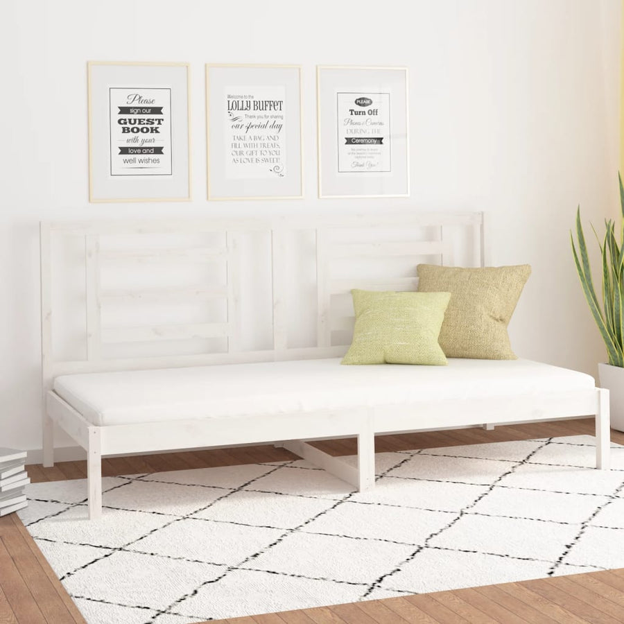 Slaapbank 80X200 Cm Massief Grenenhout Wit