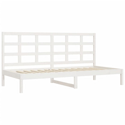 Slaapbank zonder matras 90x200 cm massief grenenhout wit