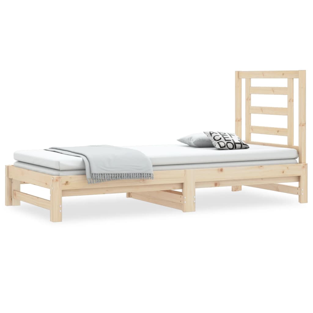 Slaapbank Uitschuifbaar 2X(90X200) Cm Massief Grenenhout