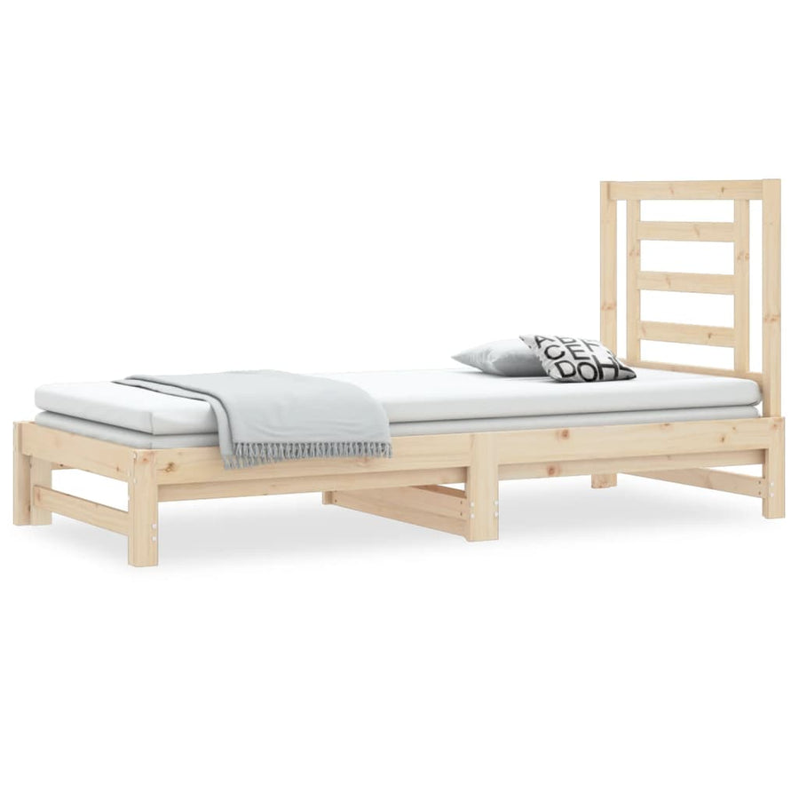 Slaapbank Uitschuifbaar 2X(90X200) Cm Massief Grenenhout