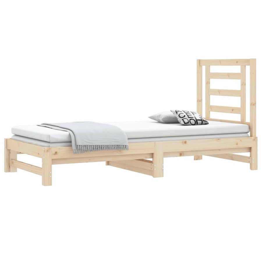 Slaapbank Uitschuifbaar 2X(90X200) Cm Massief Grenenhout