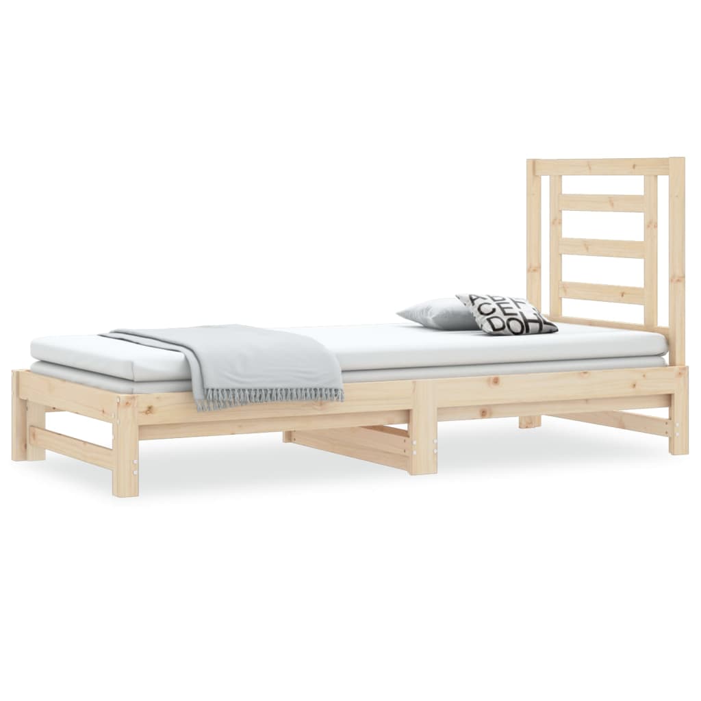 Slaapbank Uitschuifbaar Massief Grenenhout 2X(90X190) Cm