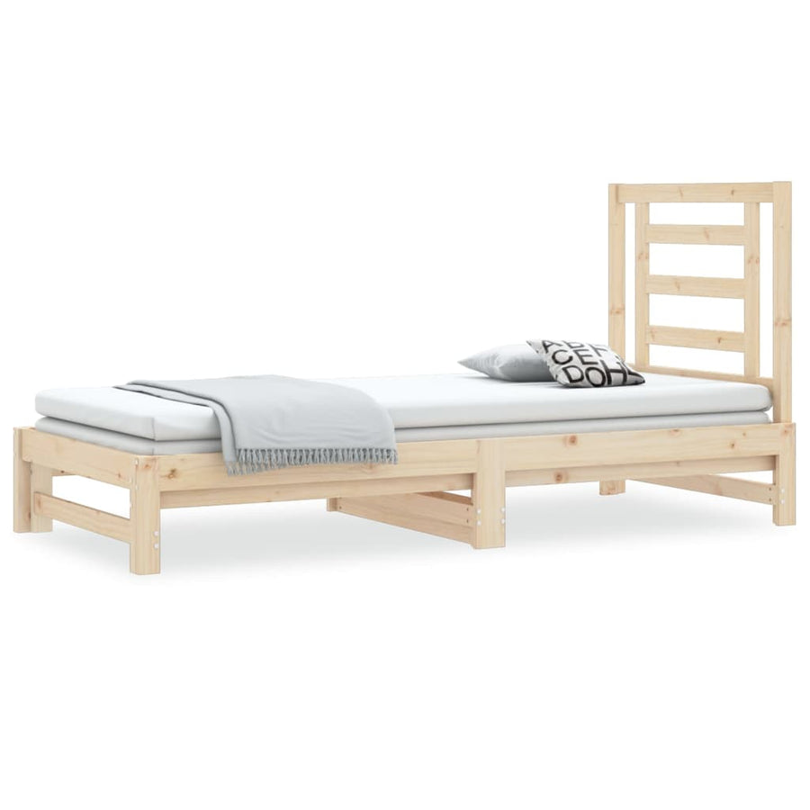 Slaapbank Uitschuifbaar Massief Grenenhout 2X(90X190) Cm