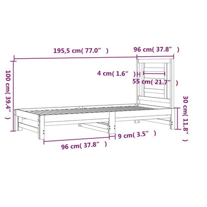 Slaapbank Uitschuifbaar Massief Grenenhout 2X(90X190) Cm