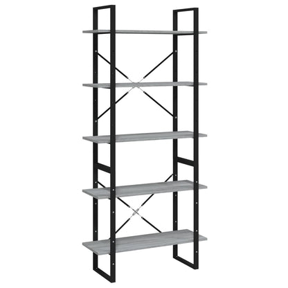 Boekenkast Bewerkt Hout Eikenkleurig 80 x 30 x 175 cm Grijs sonoma