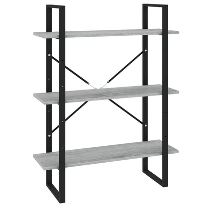 Boekenkast Bewerkt Hout Eikenkleurig 80 x 30 x 175 cm Grijs sonoma