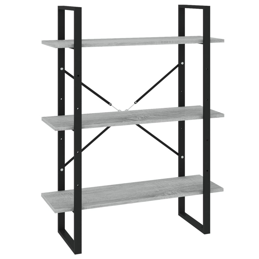 Boekenkast Bewerkt Hout Eikenkleurig 80 x 30 x 175 cm Grijs sonoma
