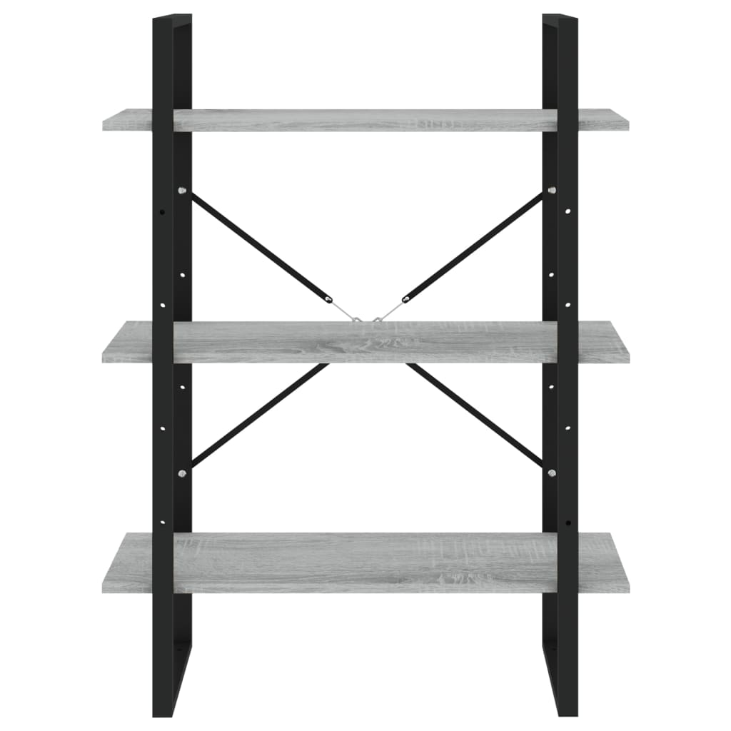 Boekenkast Bewerkt Hout Eikenkleurig 80 x 30 x 175 cm Grijs sonoma
