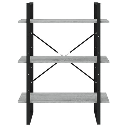 Boekenkast Bewerkt Hout Eikenkleurig 80 x 30 x 175 cm Grijs sonoma