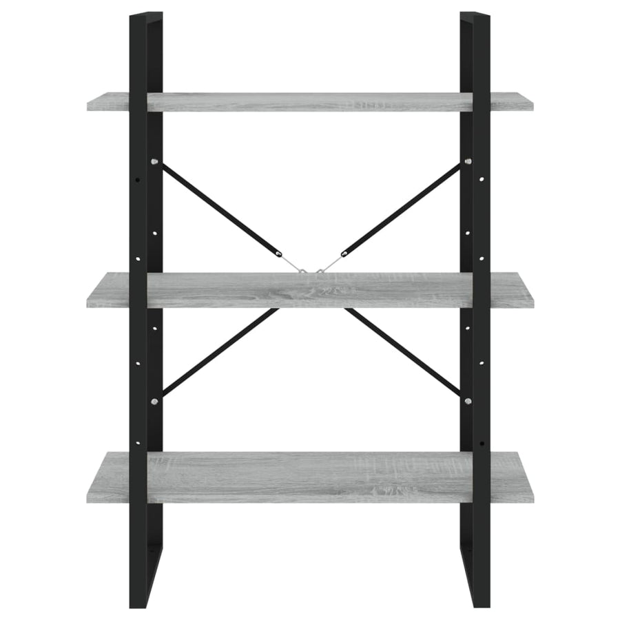 Boekenkast Bewerkt Hout Eikenkleurig 80 x 30 x 175 cm Grijs sonoma