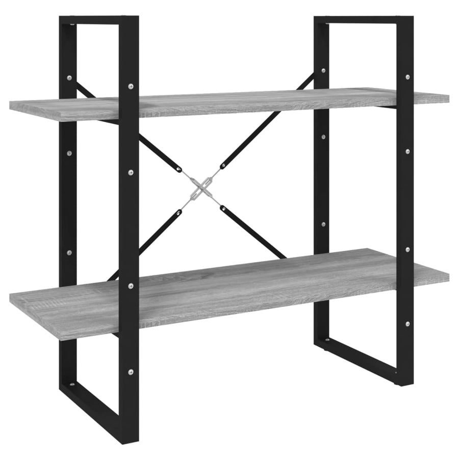 Boekenkast Bewerkt Hout Eikenkleurig 80 x 30 x 175 cm Grijs sonoma
