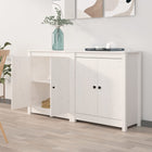 Dressoir 70x35x80 cm massief grenenhout wit wandmontage