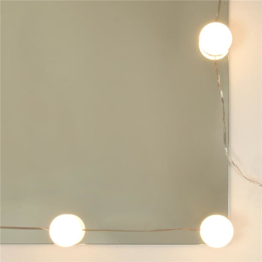 Kaptafelset Met Led's Bewerkt Hout Kleurig 74.5 x 40 x 141 cm