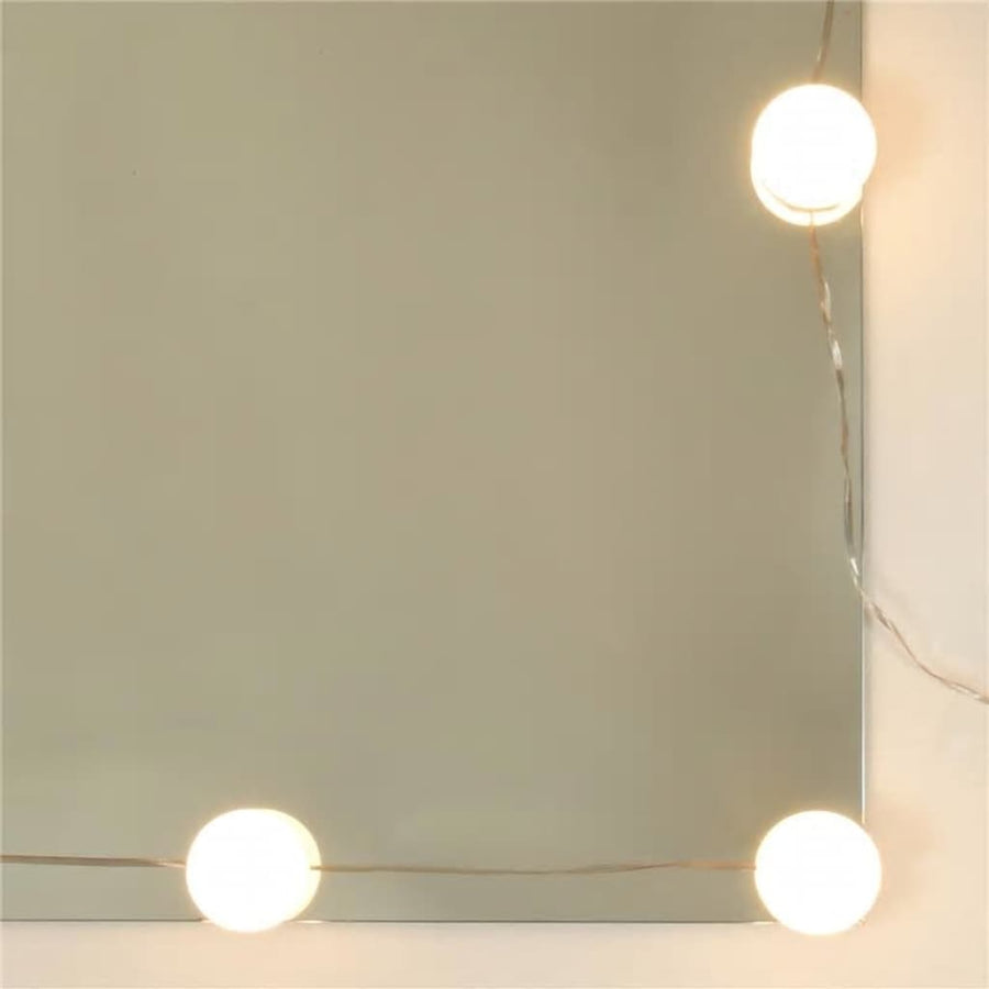 Kaptafelset met LED's bewerkt hout gerookt eiken 86.5 x 35 x 136 cm Gerookt eiken