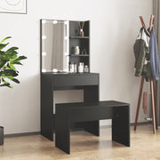 Kaptafel met LED-verlichting 60x40x140 cm zwart