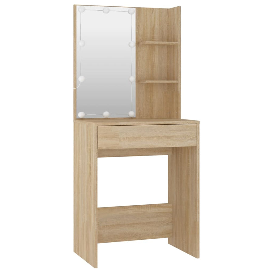 Kaptafelset Met Led's Bewerkt Hout Kleurig 60 x 40 x 140 cm