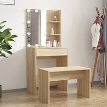 Kaptafelset Met Led's Bewerkt Hout Kleurig 60 x 40 x 140 cm