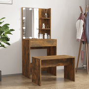 Kaptafel met LED gerookt eiken 60x40x140 cm