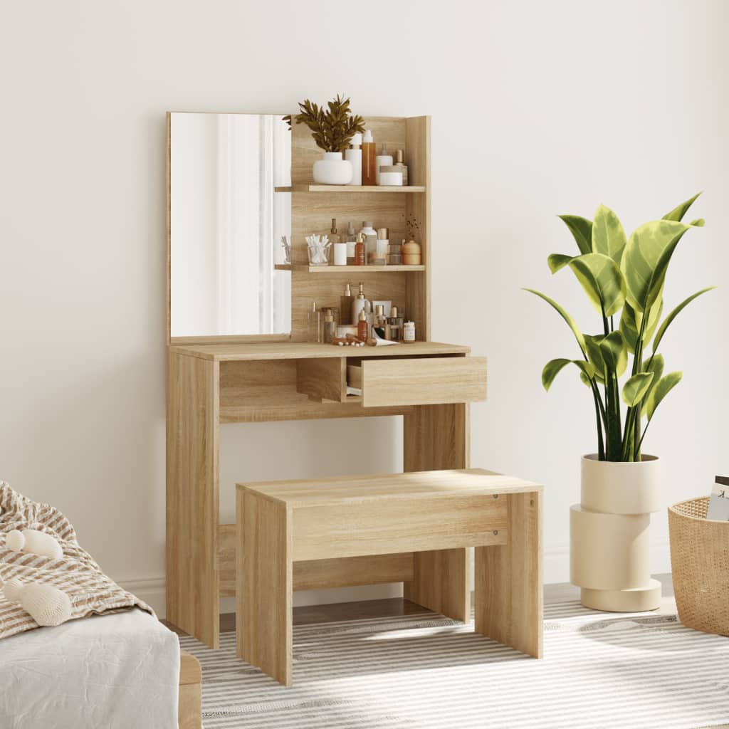Kaptafelset 74,5X40X141 Cm Kleurig Sonoma eiken