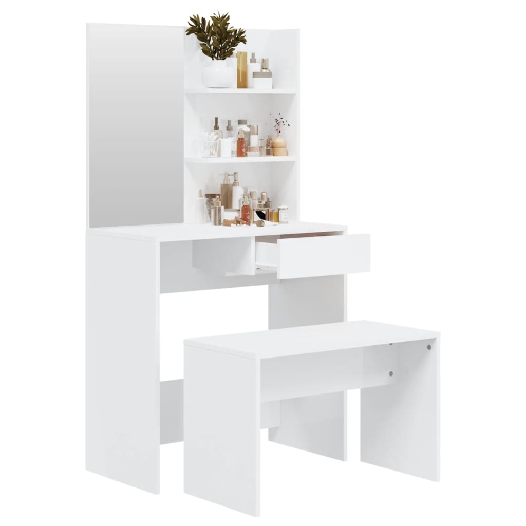 Kaptafelset 74,5X40X4 Cm Hoogglans wit