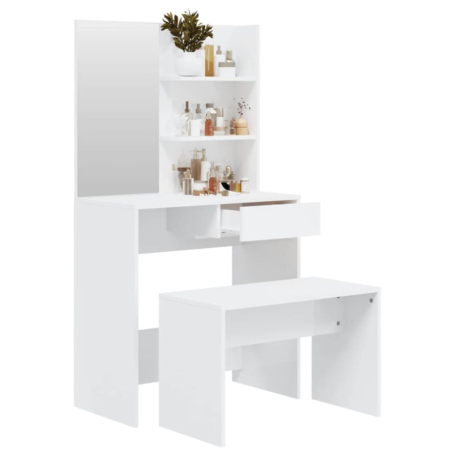 Kaptafelset 74,5X40X4 Cm Hoogglans wit
