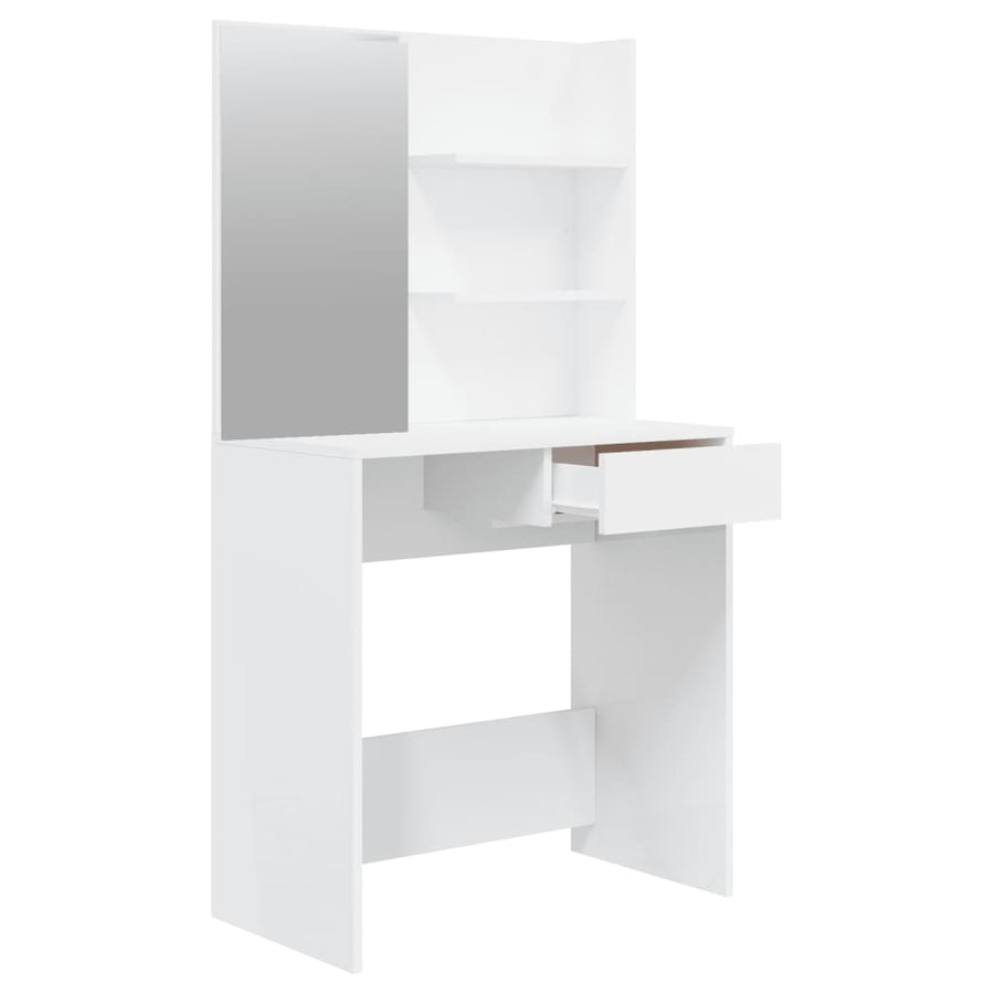 Kaptafelset 74,5X40X4 Cm Hoogglans wit