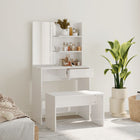Kaptafelset 74,5x40x141 cm hoogglans wit wandmontage