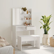 Kaptafelset 74,5x40x141 cm hoogglans wit wandmontage