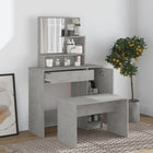Dressing table set 86.5x35x136 cm concrete grey