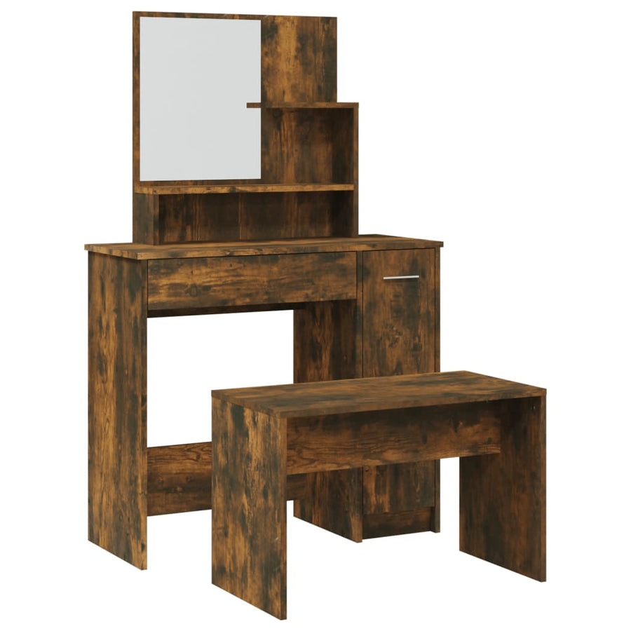Kaptafelset 86,5X35X36 Cm Gerookt eiken