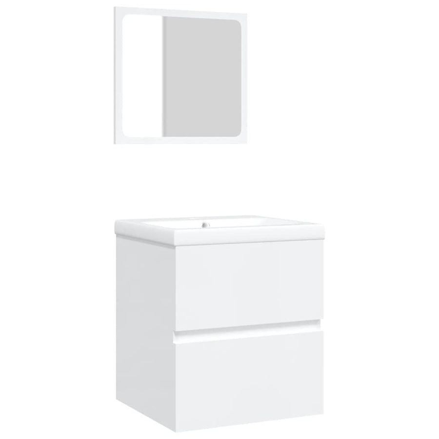 Wastafelkast Met Wasbak En Spiegel Wit 1 41 x 38.5 x 45 cm