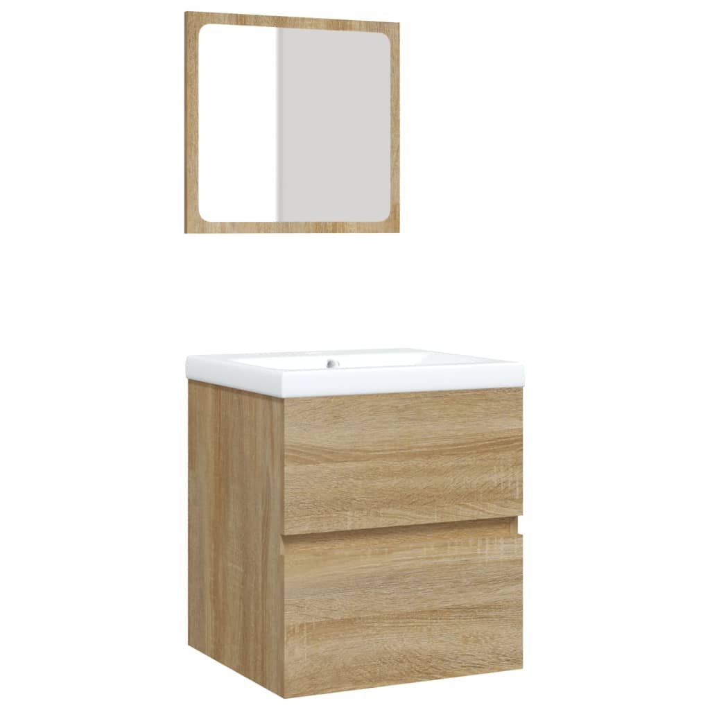 Wastafelkast Met Wasbak En Spiegel Sonoma Eikenkleurig 41 x 38.5 x 45 cm met spiegel
