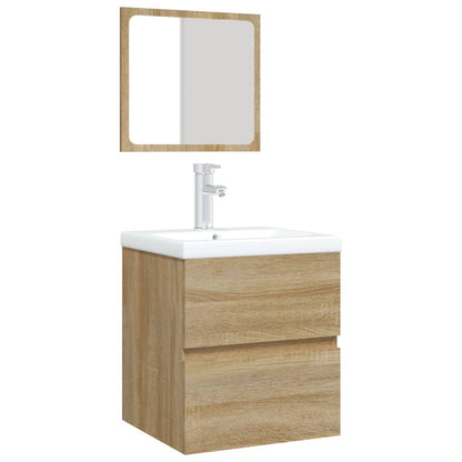 Wastafelkast Met Wasbak En Spiegel Sonoma Eikenkleurig 41 x 38.5 x 45 cm met spiegel