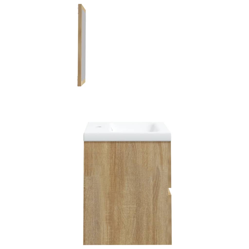 Wastafelkast Met Wasbak En Spiegel Sonoma Eikenkleurig 41 x 38.5 x 45 cm met spiegel
