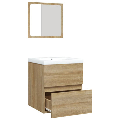 Wastafelkast Met Wasbak En Spiegel Sonoma Eikenkleurig 41 x 38.5 x 45 cm met spiegel