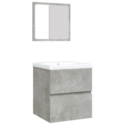 Wastafelkast Met Wasbak En Spiegel Betongrijs 1 41 x 38.5 x 45 cm