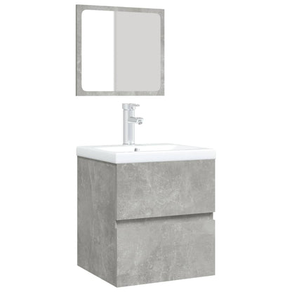 Wastafelkast Met Wasbak En Spiegel Betongrijs 1 41 x 38.5 x 45 cm