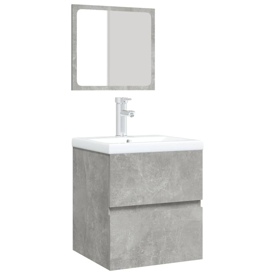 Wastafelkast Met Wasbak En Spiegel Betongrijs 1 41 x 38.5 x 45 cm