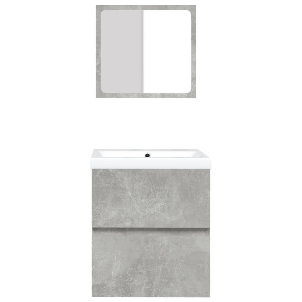 Wastafelkast Met Wasbak En Spiegel Betongrijs 1 41 x 38.5 x 45 cm