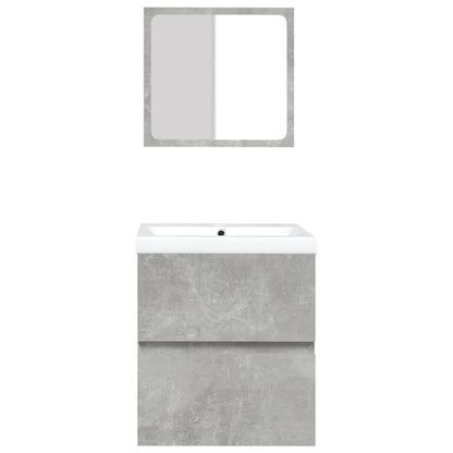 Wastafelkast Met Wasbak En Spiegel Betongrijs 1 41 x 38.5 x 45 cm