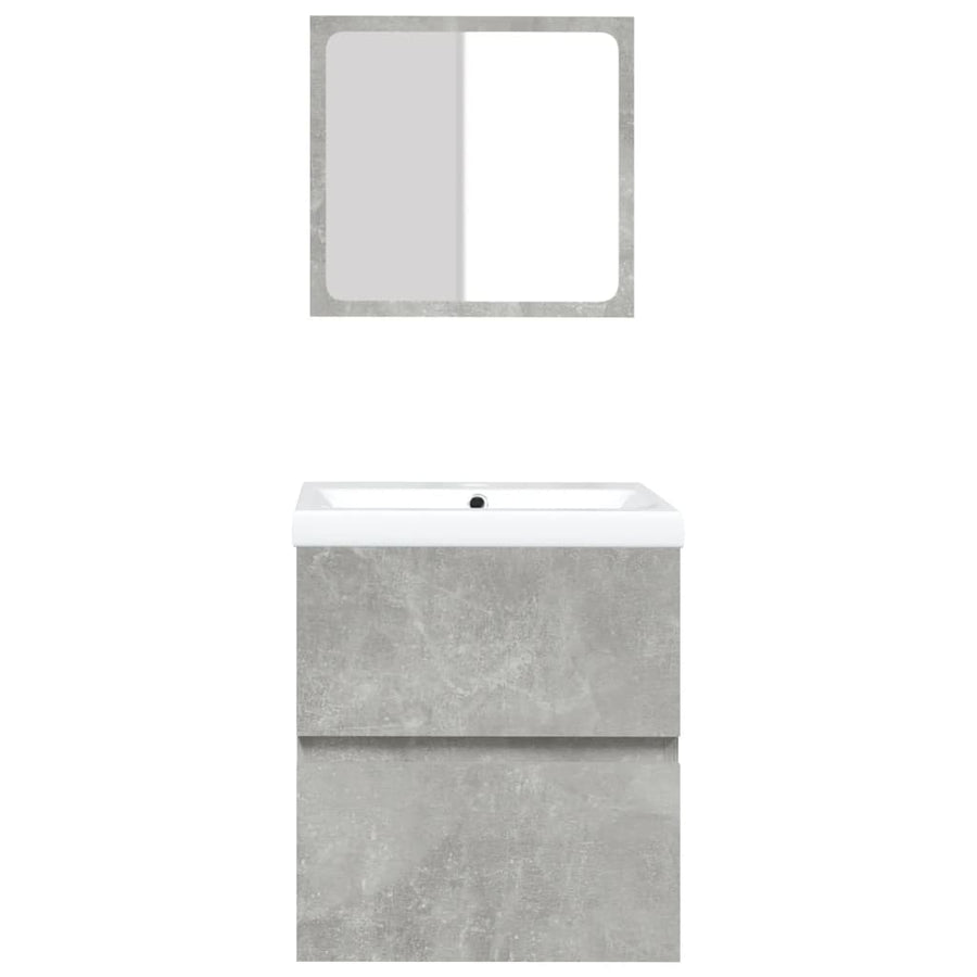 Wastafelkast Met Wasbak En Spiegel Betongrijs 1 41 x 38.5 x 45 cm