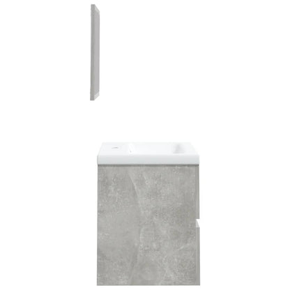 Wastafelkast Met Wasbak En Spiegel Betongrijs 1 41 x 38.5 x 45 cm