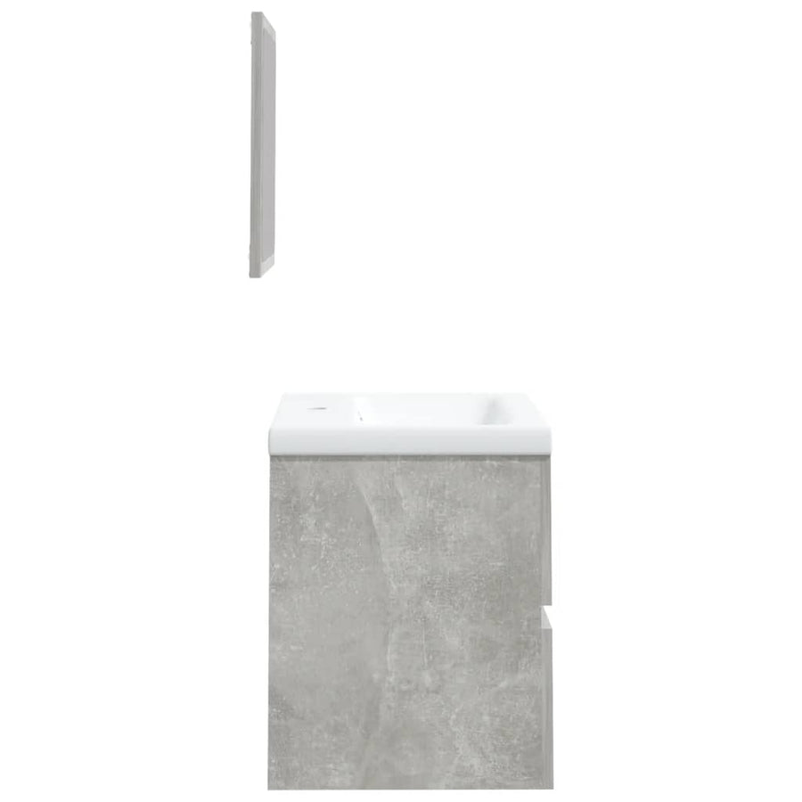 Wastafelkast Met Wasbak En Spiegel Betongrijs 1 41 x 38.5 x 45 cm