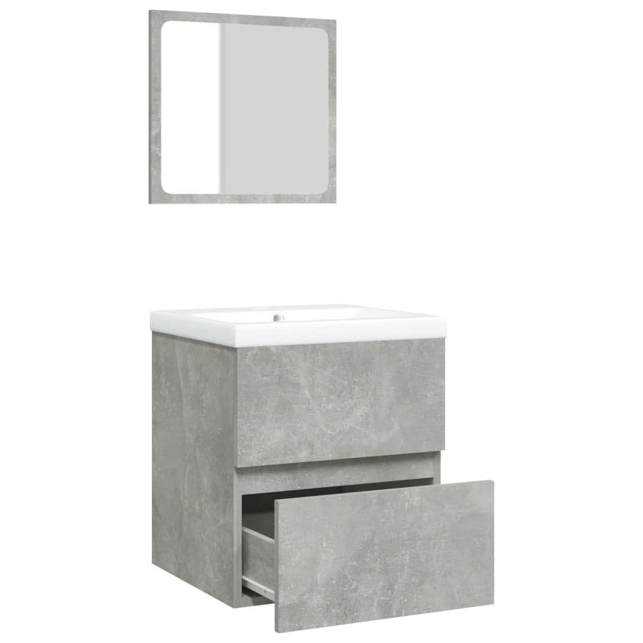 Wastafelkast Met Wasbak En Spiegel Betongrijs 1 41 x 38.5 x 45 cm