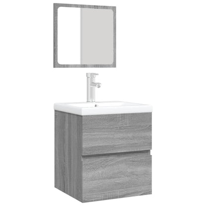 Wastafelkast Met Wasbak En Spiegel Grijs Sonoma Eikenkleurig 1 41 x 38.5 x 45 cm