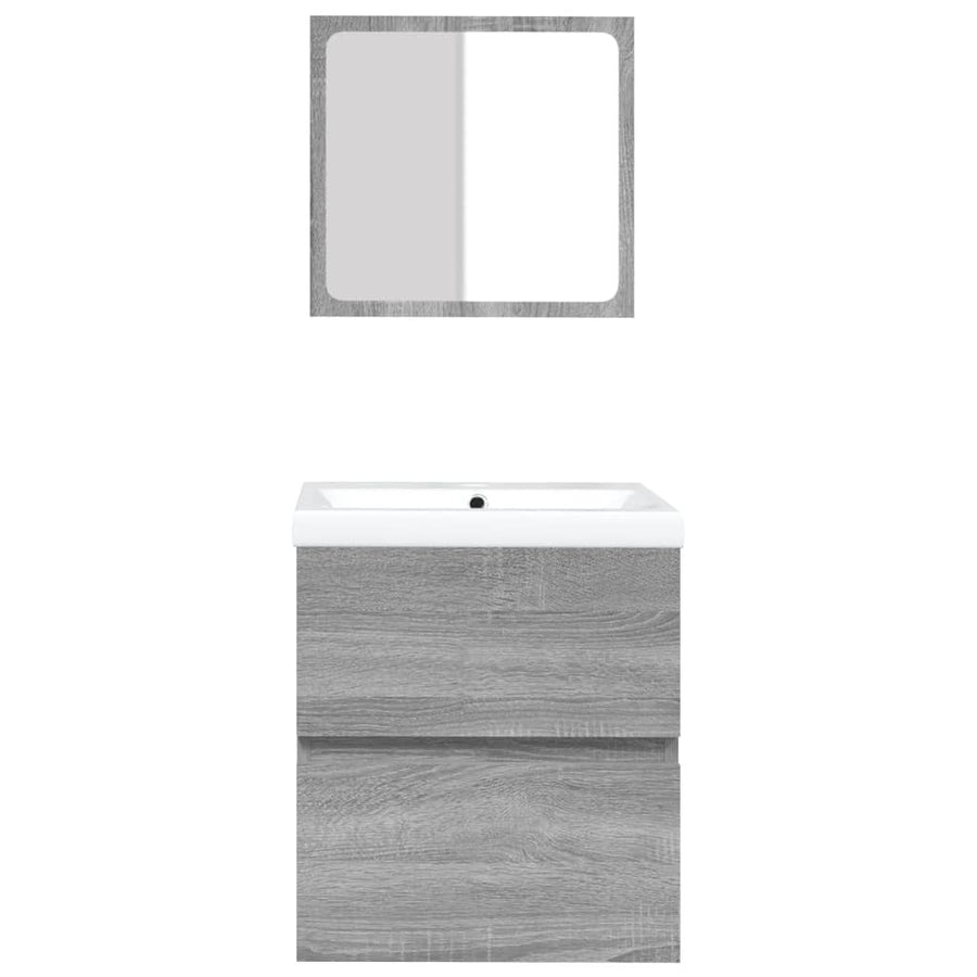 Wastafelkast Met Wasbak En Spiegel Grijs Sonoma Eikenkleurig 1 41 x 38.5 x 45 cm