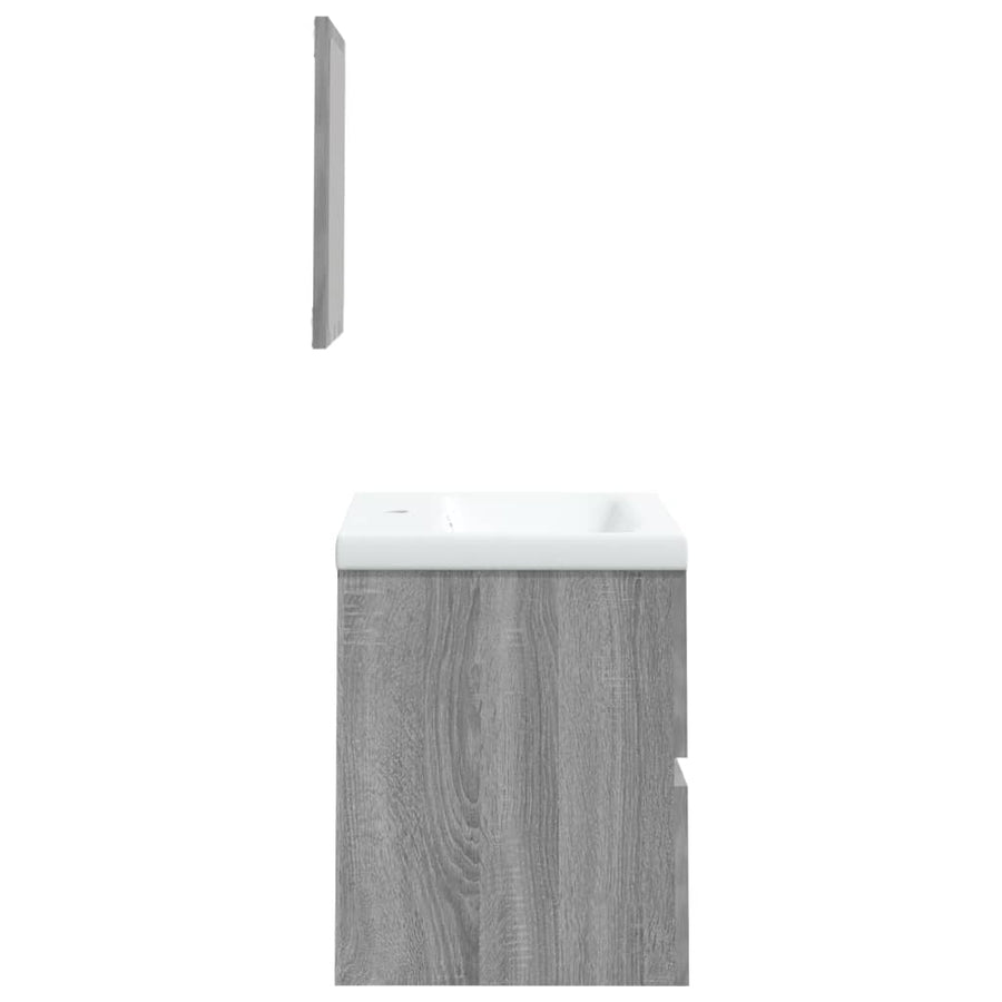 Wastafelkast Met Wasbak En Spiegel Grijs Sonoma Eikenkleurig 1 41 x 38.5 x 45 cm