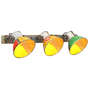 Wandlamp 65x25 cm gerecycled hout ijzer meerkleurig