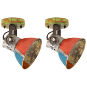 Wandlamp industrieel gerecycled hout E27 17cm 2 stuks